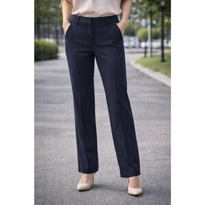 Nine West Pants Womens 8 Blue Tapered Dress Slacks Stretch Ankle